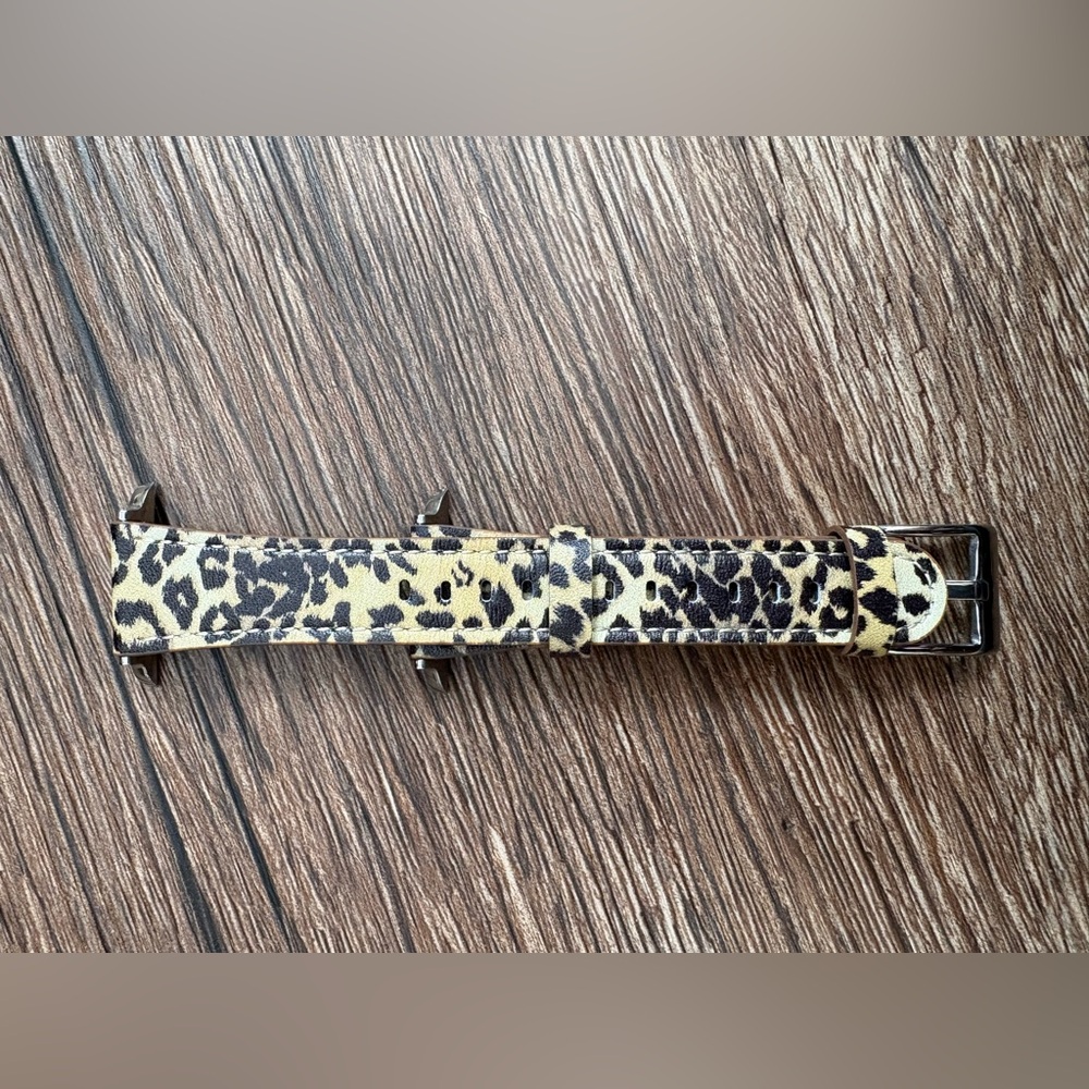 Leopard Print Women's Watch Strap - Yellow/Black